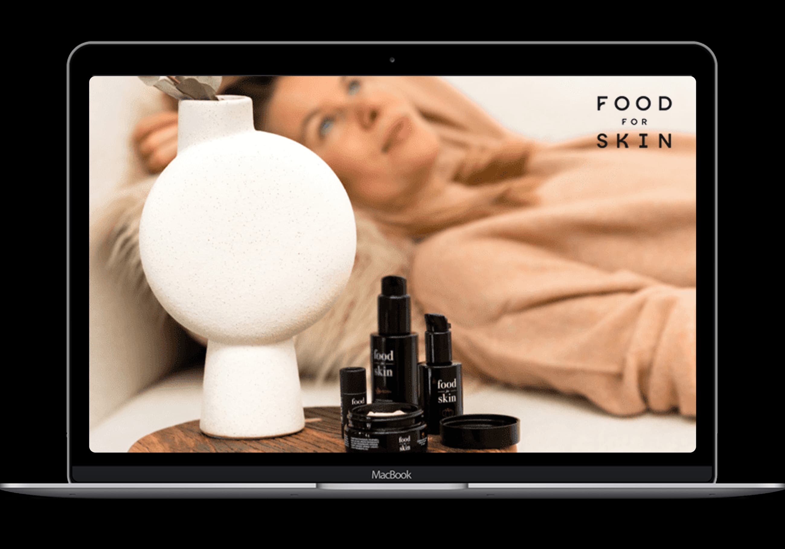 Food for Skin on laptop